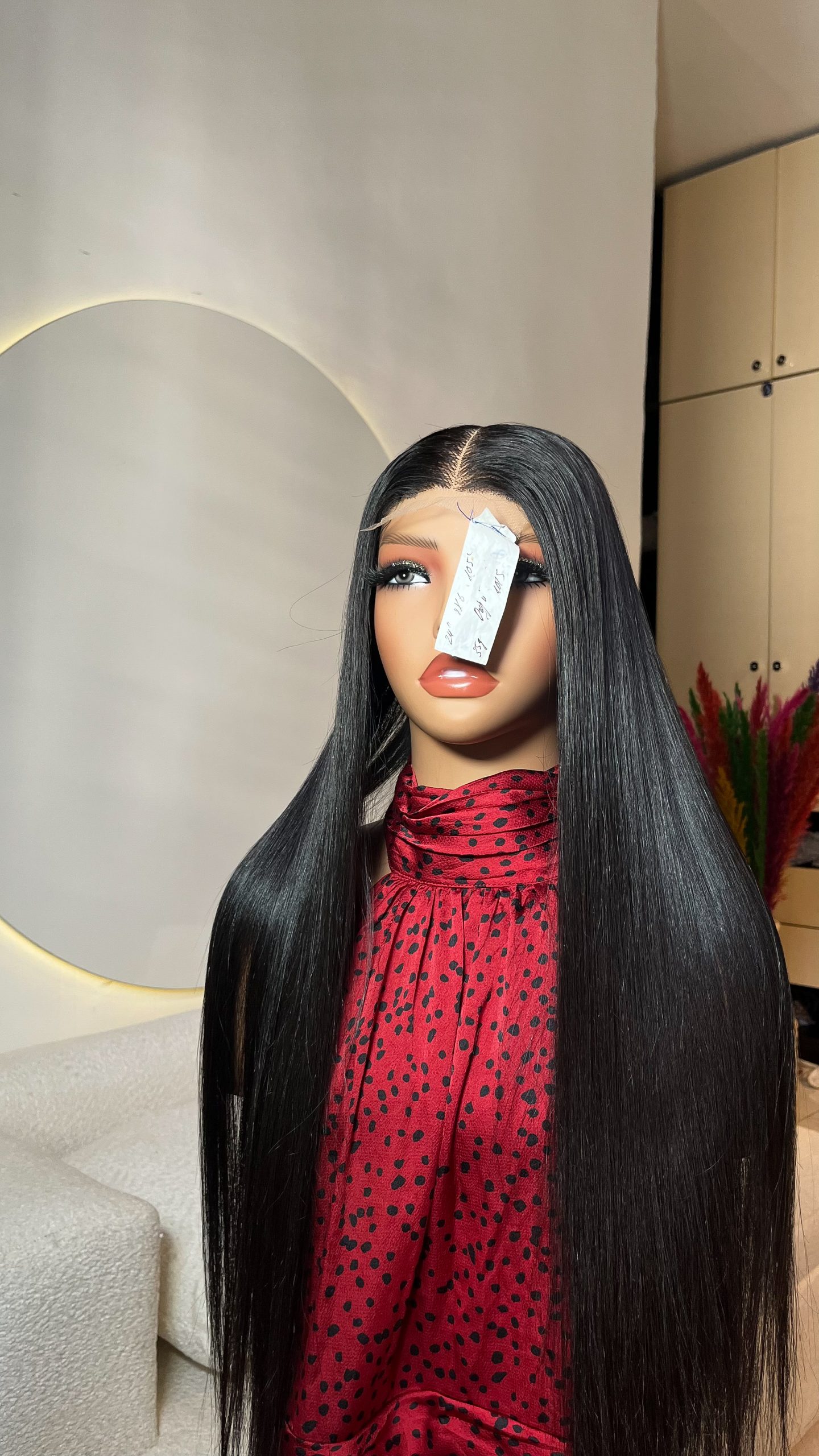 24 inch super double drawn bone straight raw human hair wig with 2x6 hd lace closure by Hair by Trecia