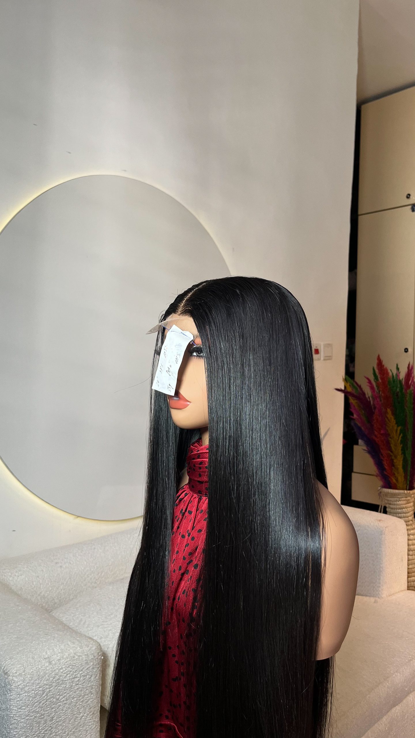 24 inch super double drawn bone straight raw human hair wig with 2x6 hd lace closure by Hair by Trecia