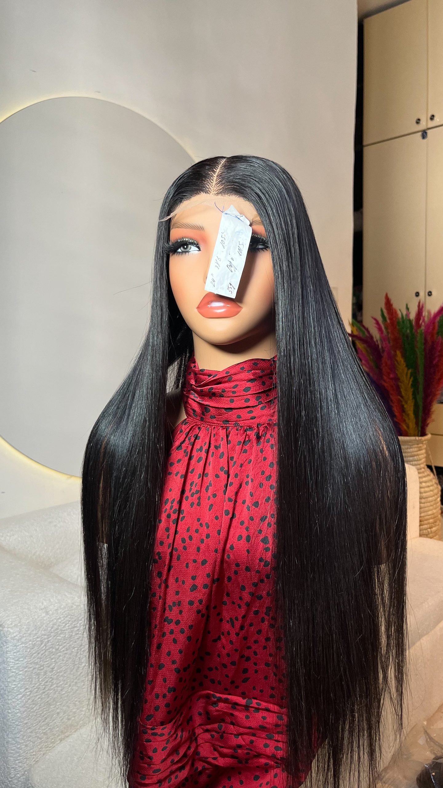 24 inch super double drawn bone straight raw human hair wig with 2x6 hd lace closure by Hair by Trecia