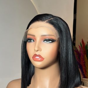 10 inch super double drawn C-cut bone straight bob wig with 5x5 HD closure