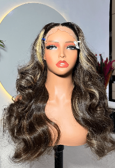 18 inch super double drawn layered highlight bounce raw human hair wig with 5x5 hd lace closure by Hair by Trecia