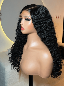 22 inch super double drawn natural color pixie curl raw human hair wig with 5x5 hd lace closure by Hair by Trecia