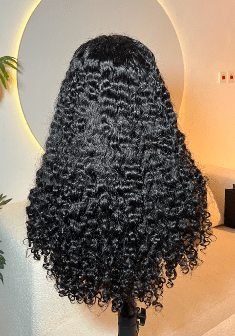 22 inch super double drawn natural color pixie curl raw human hair wig with 5x5 hd lace closure by Hair by Trecia